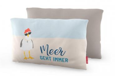 LaVida Kissen "Meer geht immer - Möwe", Kuschelkissen, Dekokissen